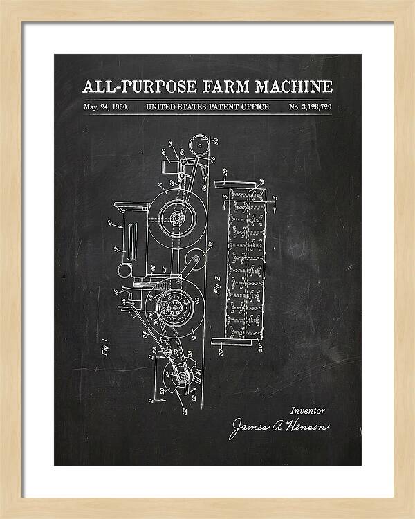 All Purpose Farm Machine Chalkboard Patent Us3128729a