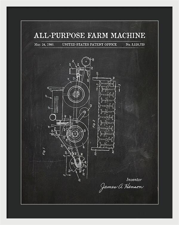 All Purpose Farm Machine Chalkboard Patent Us3128729a