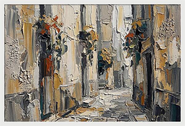 Alleyway Serenity In Palette Knife