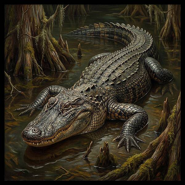 Alligator In Swamp Serenity