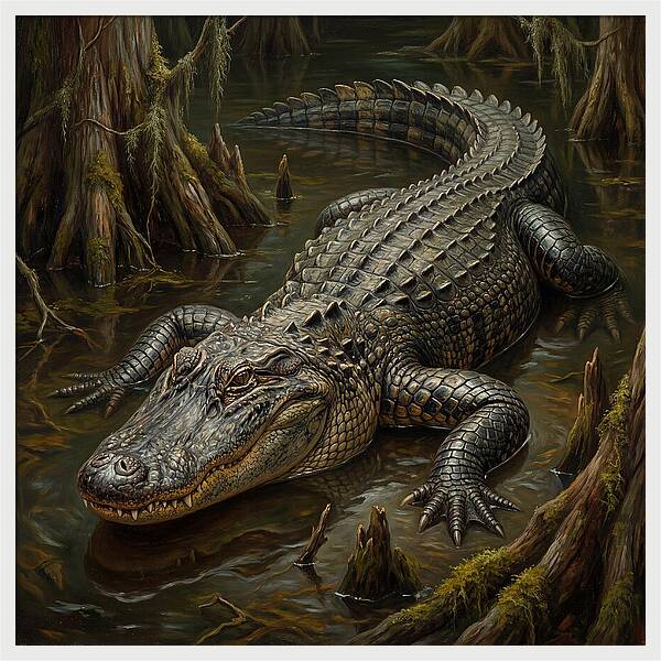 Alligator In Swamp Serenity