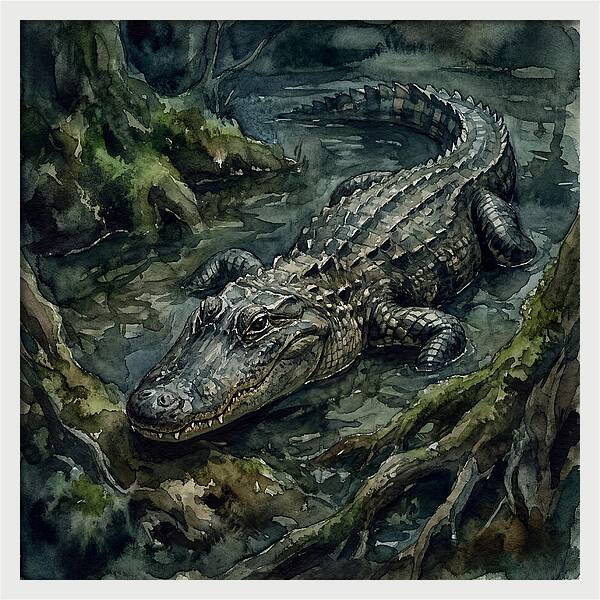 Alligator In Tranquil Waters