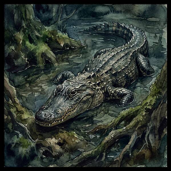 Alligator In Tranquil Waters