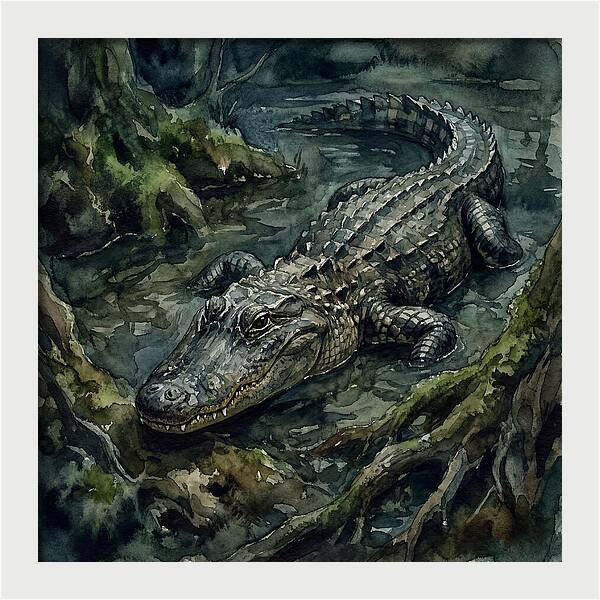 Alligator In Tranquil Waters