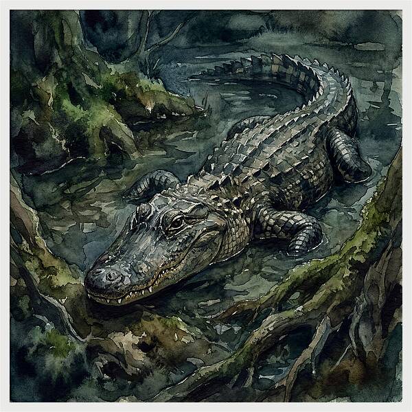 Alligator In Tranquil Waters