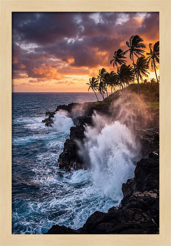Alofaaga Blowholes At Golden Hour