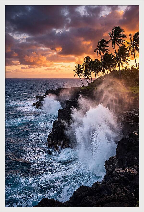 Alofaaga Blowholes At Golden Hour