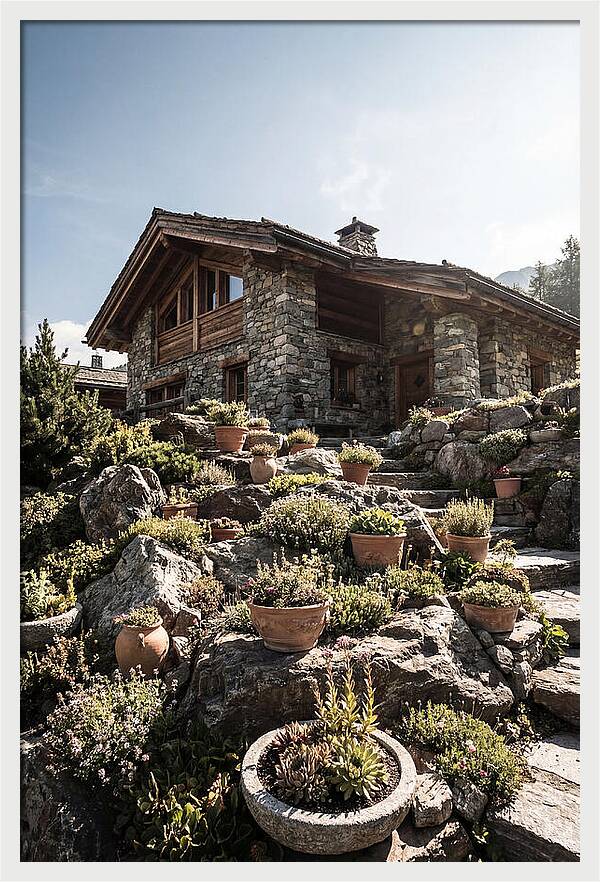 Alpine House With Potted Rock Garden