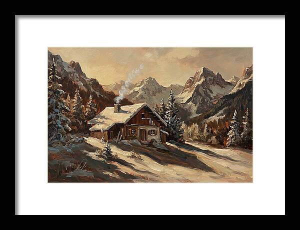 Alpine Hut In Winter Wonderland