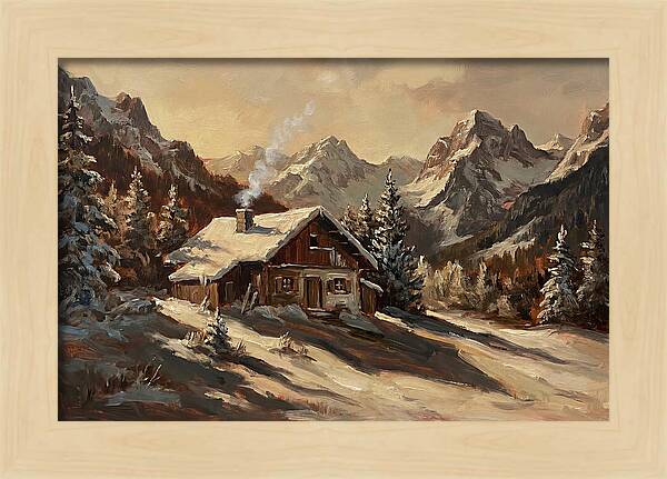 Alpine Hut In Winter Wonderland