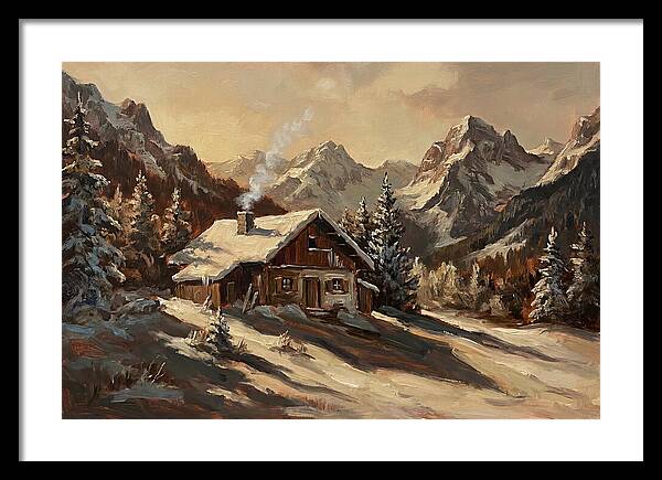 Alpine Hut In Winter Wonderland