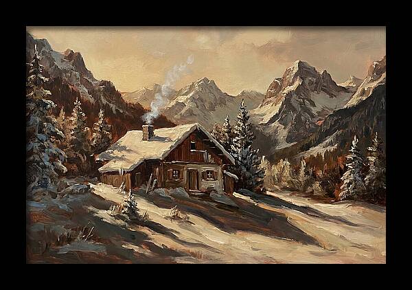 Alpine Hut In Winter Wonderland