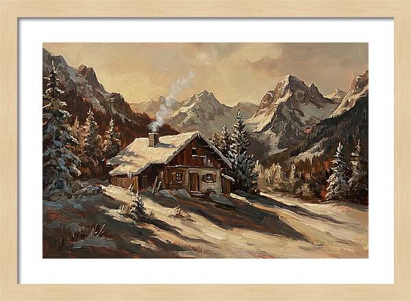 Alpine Hut In Winter Wonderland