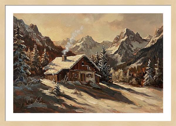 Alpine Hut In Winter Wonderland