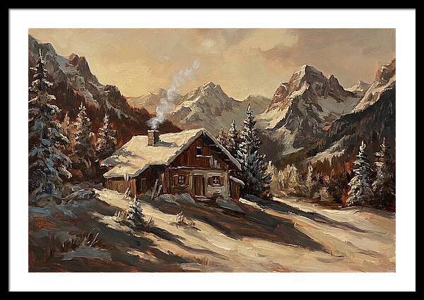 Alpine Hut In Winter Wonderland