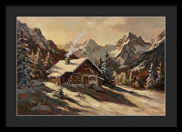 Alpine Hut In Winter Wonderland