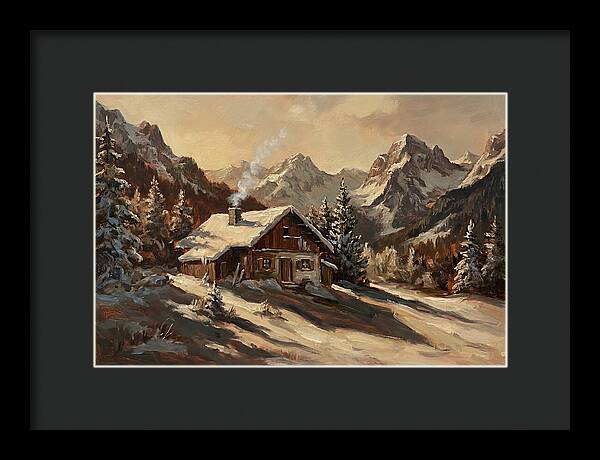 Alpine Hut In Winter Wonderland