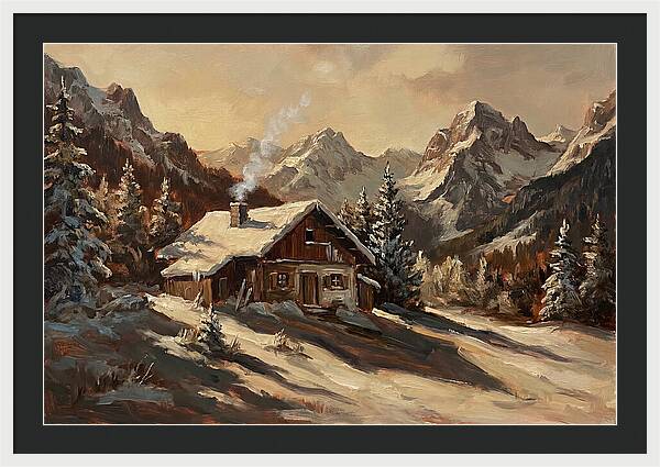 Alpine Hut In Winter Wonderland