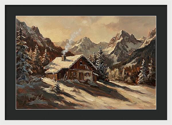 Alpine Hut In Winter Wonderland