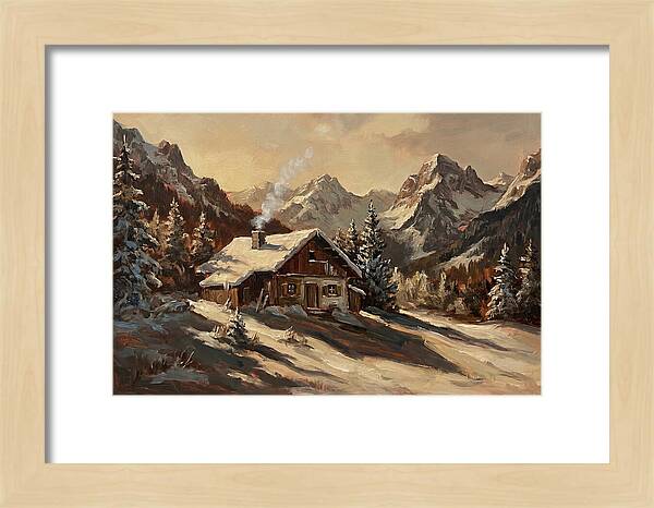 Alpine Hut In Winter Wonderland