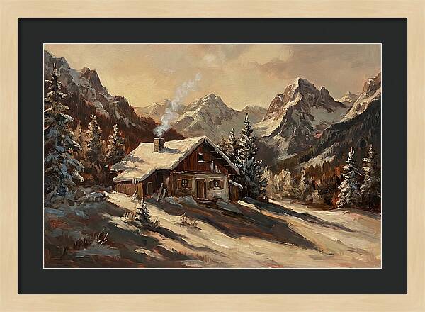 Alpine Hut In Winter Wonderland