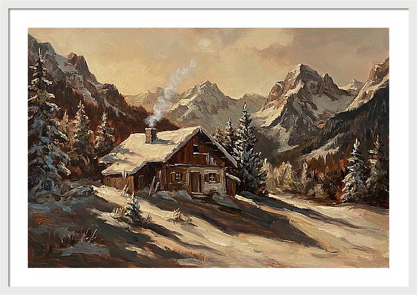 Alpine Hut In Winter Wonderland