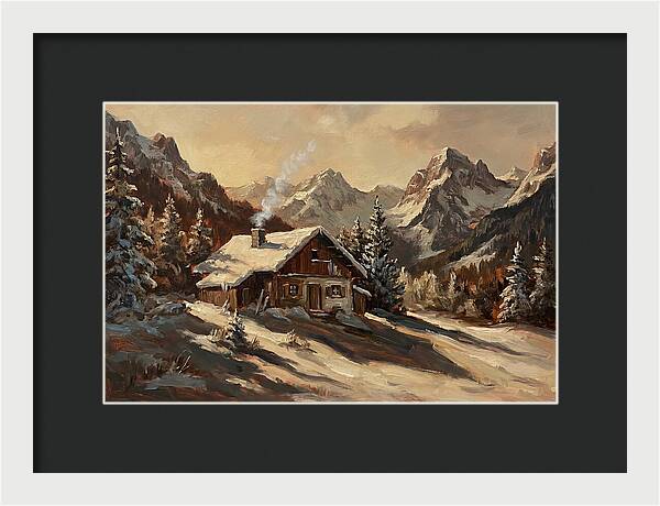 Alpine Hut In Winter Wonderland