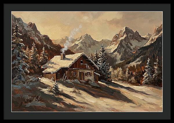 Alpine Hut In Winter Wonderland