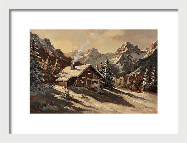 Alpine Hut In Winter Wonderland