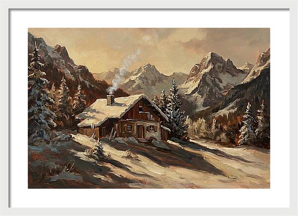 Alpine Hut In Winter Wonderland