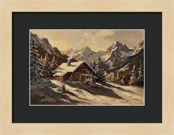 Alpine Hut In Winter Wonderland