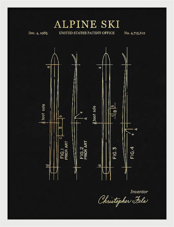 Alpine Ski Gold Patent Us4715612a