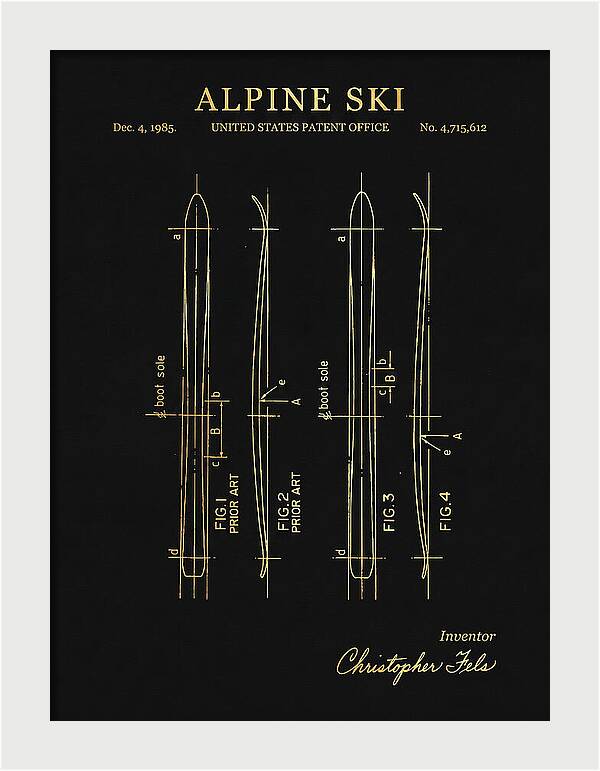 Alpine Ski Gold Patent Us4715612a