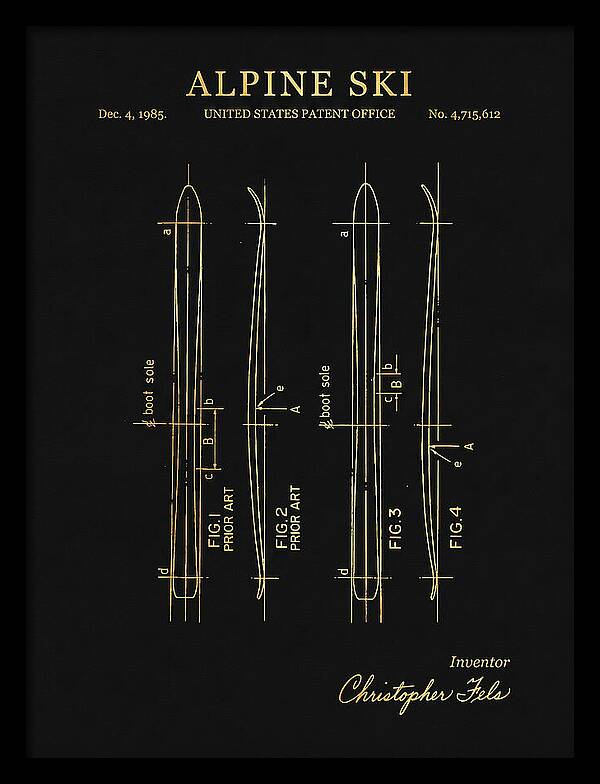 Alpine Ski Gold Patent Us4715612a