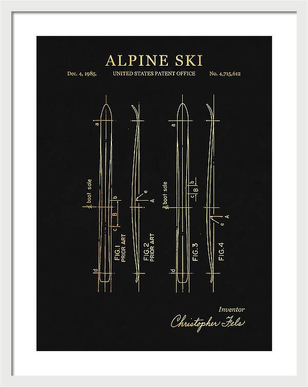 Alpine Ski Gold Patent Us4715612a