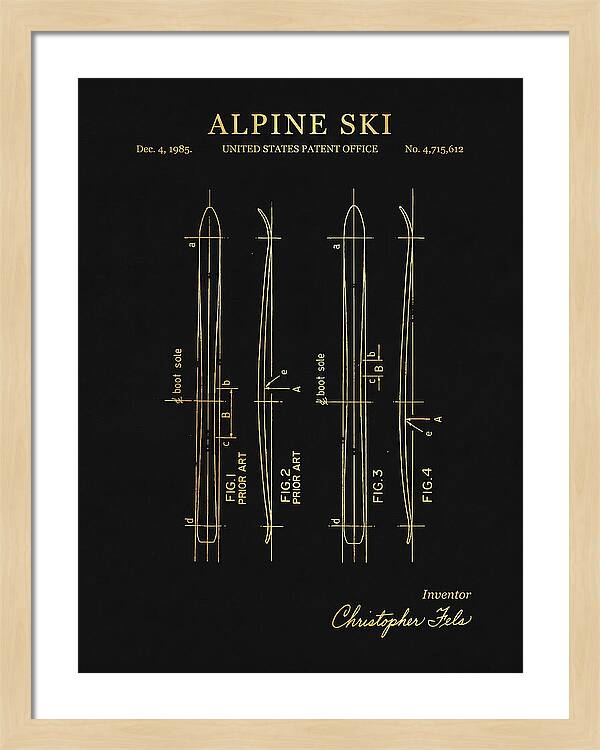 Alpine Ski Gold Patent Us4715612a