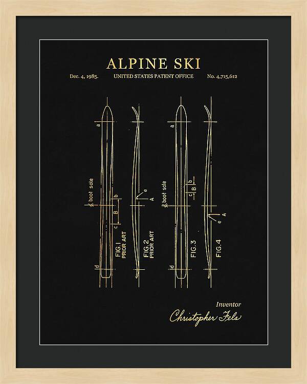 Alpine Ski Gold Patent Us4715612a