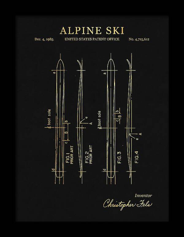 Alpine Ski Gold Patent Us4715612a