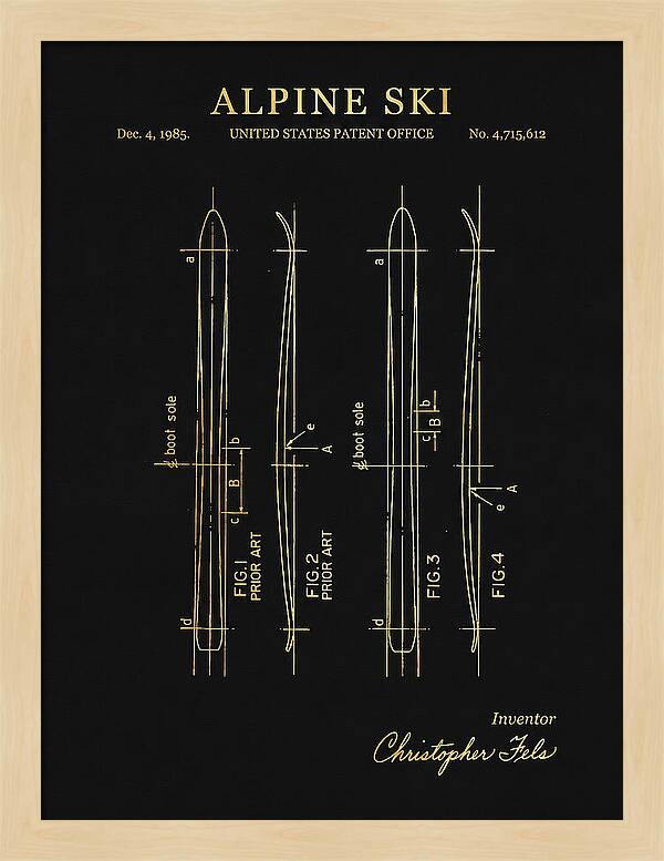 Alpine Ski Gold Patent Us4715612a