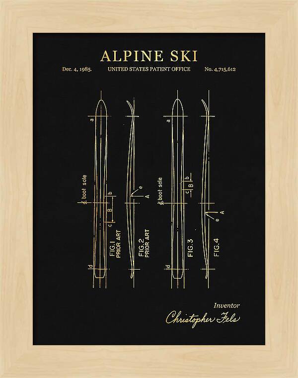 Alpine Ski Gold Patent Us4715612a