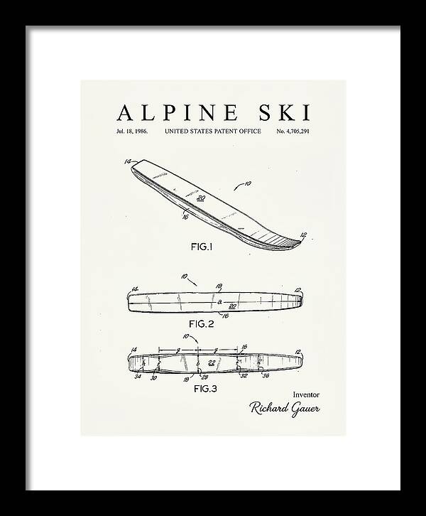 Alpine Ski Minimalist Patent Us4705291a