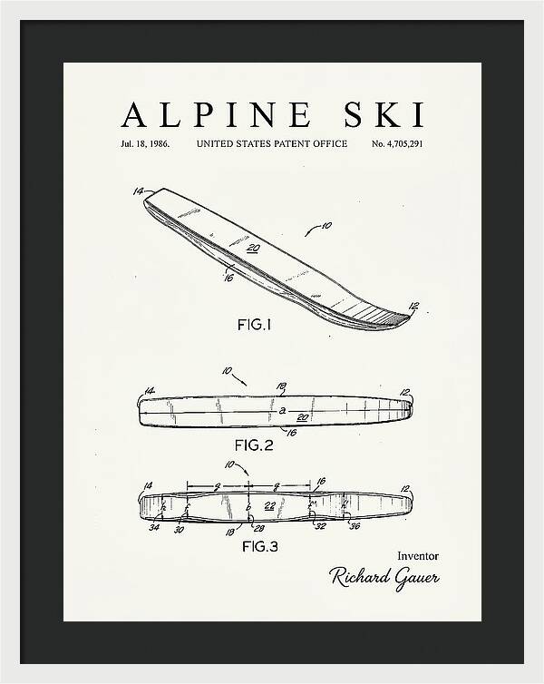Alpine Ski Minimalist Patent Us4705291a