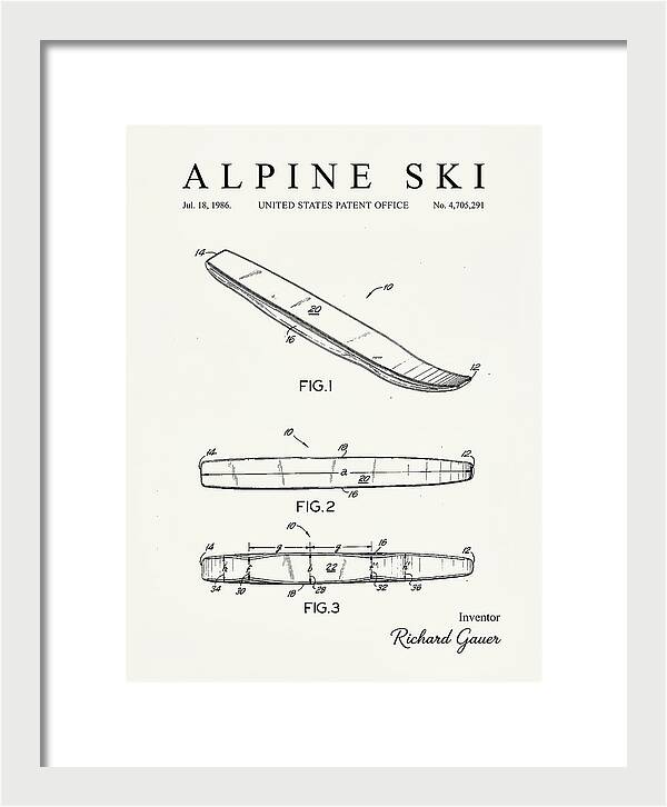 Alpine Ski Minimalist Patent Us4705291a