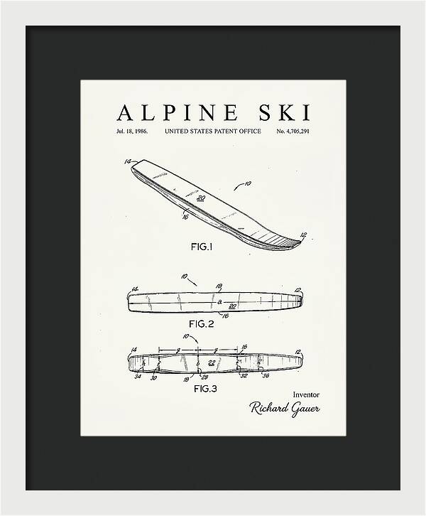 Alpine Ski Minimalist Patent Us4705291a