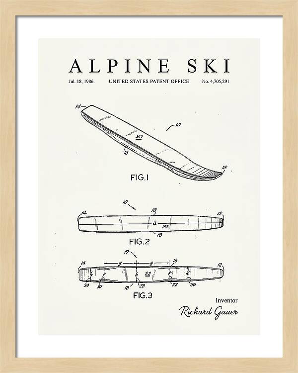Alpine Ski Minimalist Patent Us4705291a