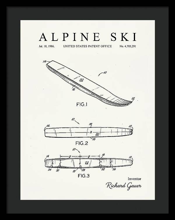 Alpine Ski Minimalist Patent Us4705291a