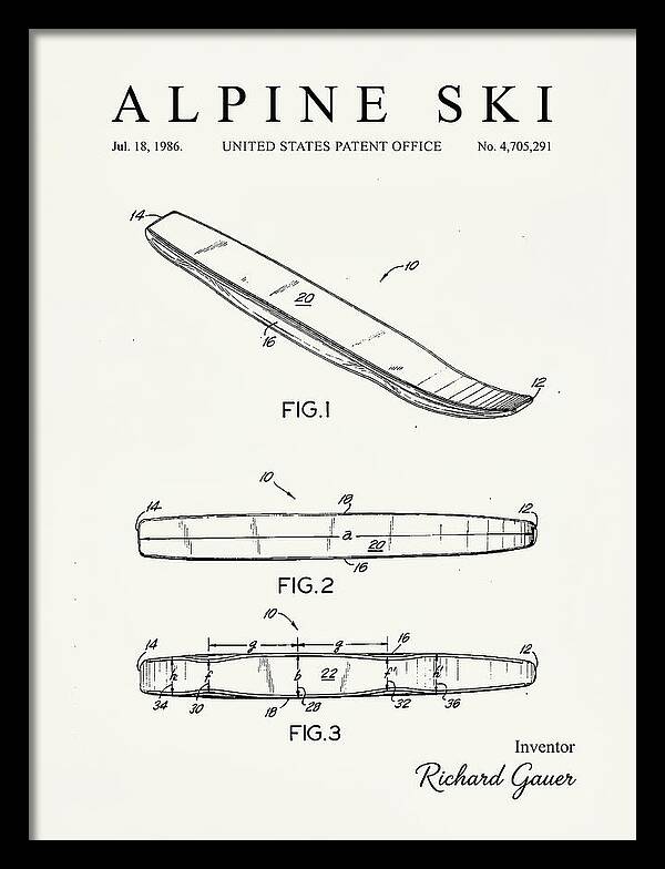 Alpine Ski Minimalist Patent Us4705291a