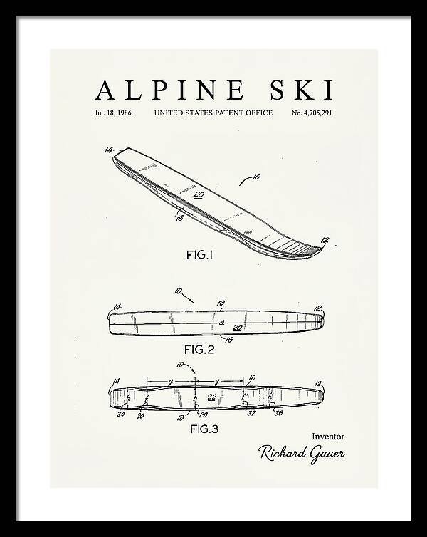 Alpine Ski Minimalist Patent Us4705291a
