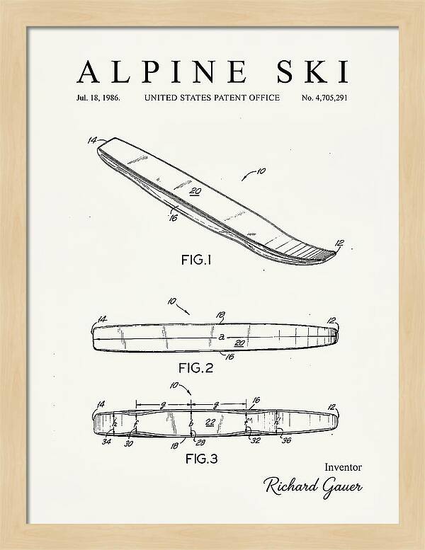 Alpine Ski Minimalist Patent Us4705291a