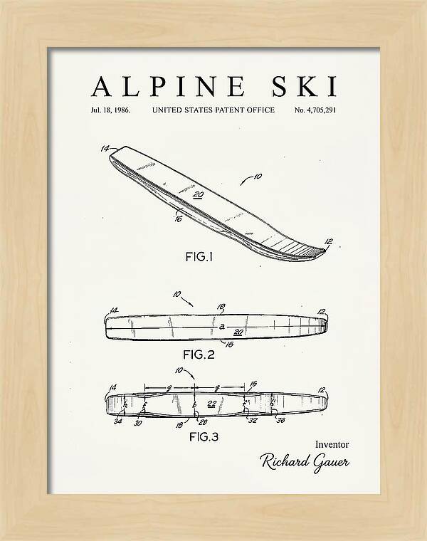 Alpine Ski Minimalist Patent Us4705291a